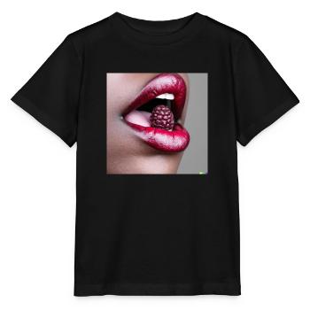 Bouche d’une femme aux lèvres rouges @ Markus - T-shirt bio MINI CREATOR Stanley/Stella Enfant - noir - Devant - Mikhail (115cm)