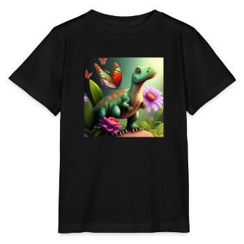 Niedlicher Dinosaurier - Stanley/Stella Kinder T-Shirt MINI CREATOR  - Schwarz - Vorne - Mikhail (115cm)