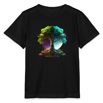 The multi-coloured tree of life, symbol of nature - Stanley/Stella MINI CREATOR Kids’ T-Shirt - black - Front - Mikhail (115cm)