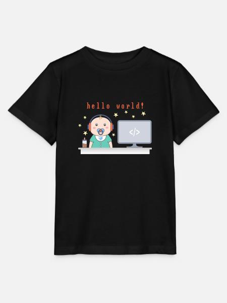 Hello World! - Stanley/Stella Kinder T-Shirt MINI CREATOR - Schwarz