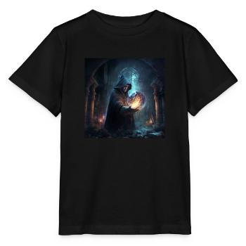 A powerful wizard casting a spell - Stanley/Stella MINI CREATOR Kids’ T-Shirt - black - Front - Mikhail (115cm)