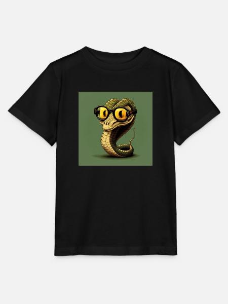 die retro brillenschlange - Stanley/Stella Kinder T-Shirt MINI CREATOR  - Schwarz