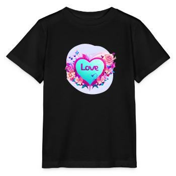 Mother's Day Valentine's Day Wedding Engagement Love - Stanley/Stella MINI CREATOR Kids’ T-Shirt - black - Front - Mikhail (115cm)