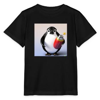 Pinguin-Bombe - Stanley/Stella Kinder T-Shirt MINI CREATOR  - Schwarz - Vorne - Mikhail (115cm)