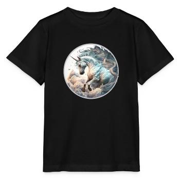 licorne art nouveau - T-shirt bio MINI CREATOR Stanley/Stella Enfant - noir - Devant - Mikhail (115cm)