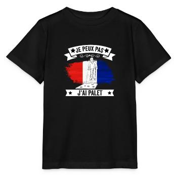 je peux pas j'ai palet idée cadeau palet france - T-shirt bio MINI CREATOR Stanley/Stella Enfant - noir - Devant - Mikhail (115cm)