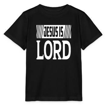 Jésus est Seigneur - T-shirt bio MINI CREATOR Stanley/Stella Enfant - noir - Devant - Mikhail (115cm)