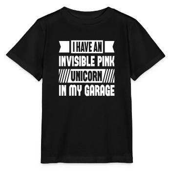 I Have An Invisible Pink Unicorn In My Garage - Stanley/Stella Kinder T-Shirt MINI CREATOR  - Schwarz - Vorne - Mikhail (115cm)