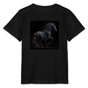 Feuriges Pferd - Stanley/Stella Kinder T-Shirt MINI CREATOR  - Schwarz - Vorne - Mikhail (115cm)