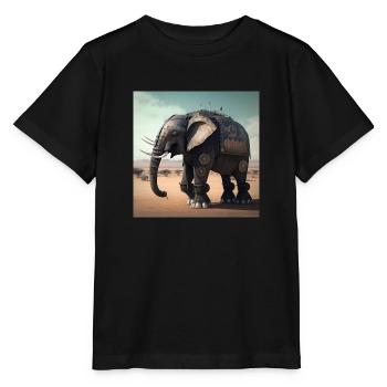 Éléphant au Kenya 2 - T-shirt bio MINI CREATOR Stanley/Stella Enfant - noir - Devant - Mikhail (115cm)