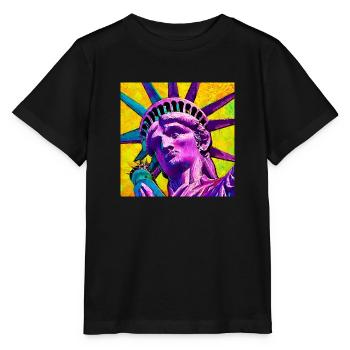 statue de la liberté - T-shirt bio MINI CREATOR Stanley/Stella Enfant - noir - Devant - Mikhail (115cm)