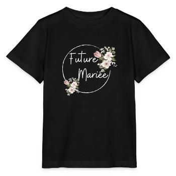 Future mariée floral - T-shirt bio MINI CREATOR Stanley/Stella Enfant - noir - Devant - Mikhail (115cm)