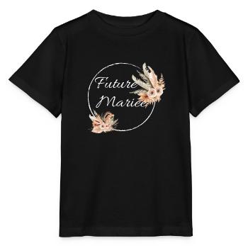 Future mariée floral - T-shirt bio MINI CREATOR Stanley/Stella Enfant - noir - Devant - Mikhail (115cm)