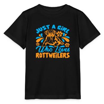 Juste une fille qui aime les Rottweilers - T-shirt bio MINI CREATOR Stanley/Stella Enfant - noir - Devant - Mikhail (115cm)
