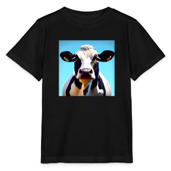 Vache noire et blanche - T-shirt bio MINI CREATOR Stanley/Stella Enfant - noir - Devant - Mikhail (115cm)