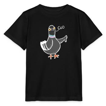 Coo / Boo Pigeon (Blanc) - T-shirt bio MINI CREATOR Stanley/Stella Enfant - noir - Devant - Mikhail (115cm)