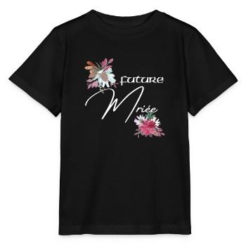 Future mariée floral - T-shirt bio MINI CREATOR Stanley/Stella Enfant - noir - Devant - Mikhail (115cm)