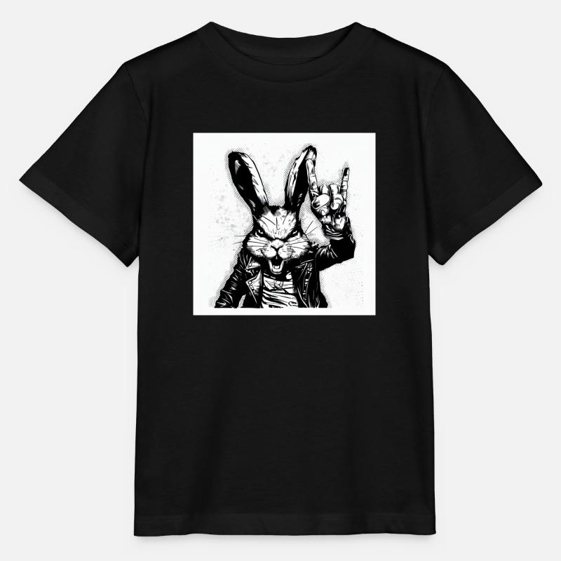 Rock it, Rabbit - Stanley/Stella Kinder T-Shirt MINI CREATOR  - Schwarz