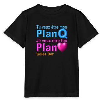 Je veux etre ton plan coeur disign - T-shirt bio MINI CREATOR Stanley/Stella Enfant - noir - Devant - Mikhail (115cm)