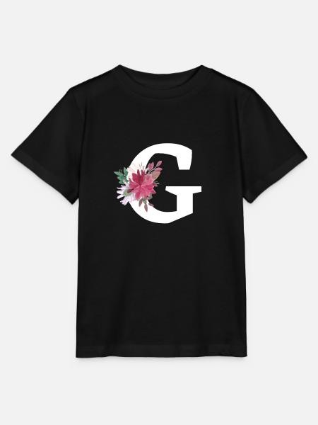 Buchstabe g blumig - Stanley/Stella Kinder T-Shirt MINI CREATOR - Schwarz