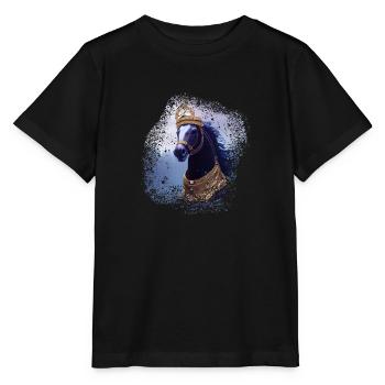 Horse - purple and majestic - Stanley/Stella MINI CREATOR Kids’ T-Shirt - black - Front - Mikhail (115cm)