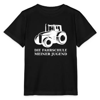 Traktor die Fahrschule meiner Jugend weiß - Stanley/Stella Kinder T-Shirt MINI CREATOR  - Schwarz - Vorne - Mikhail (115cm)