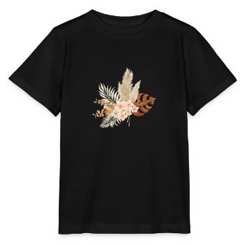 Boho -Blumen - Stanley/Stella Kinder T-Shirt MINI CREATOR  - Schwarz - Vorne - Mikhail (115cm)
