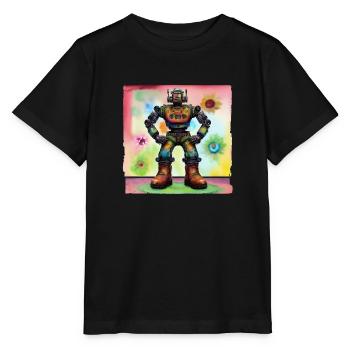 Robo Blume - Stanley/Stella Kinder T-Shirt MINI CREATOR  - Schwarz - Vorne - Mikhail (115cm)