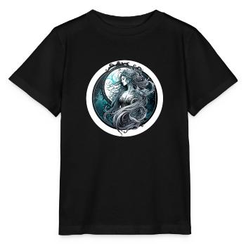 femme lune bleue - T-shirt bio MINI CREATOR Stanley/Stella Enfant - noir - Devant - Mikhail (115cm)