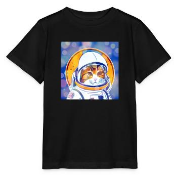 Astro-Katze - Stanley/Stella Kinder T-Shirt MINI CREATOR  - Schwarz - Vorne - Mikhail (115cm)