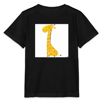 Illustrations animalières pour enfants bébé girafe - T-shirt bio MINI CREATOR Stanley/Stella Enfant - noir - Devant - Mikhail (115cm)