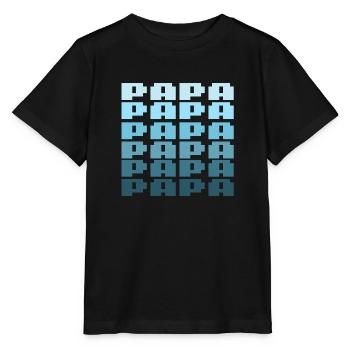 PAPA Retro Gaming 8bit Schriftzug - Stanley/Stella Kinder T-Shirt MINI CREATOR  - Schwarz - Vorne - Mikhail (115cm)