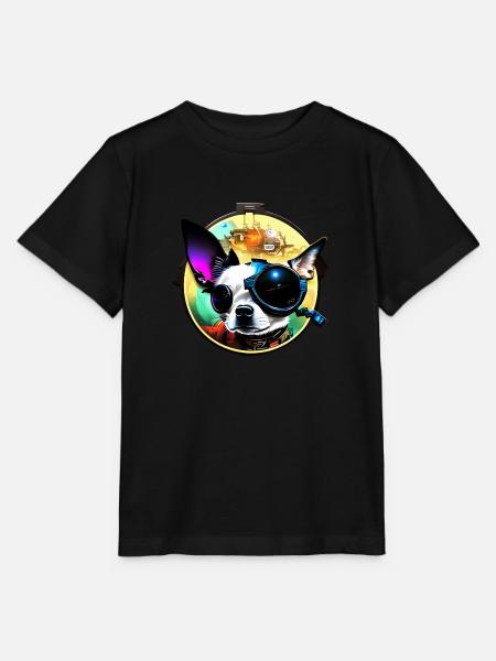 Steampunk Chihuahua - Stanley/Stella Kinder T-Shirt MINI CREATOR - Schwarz