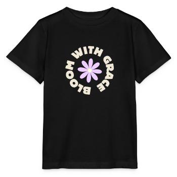 bloom with grace - Stanley/Stella MINI CREATOR Kids’ T-Shirt - black - Front - Mikhail (115cm)