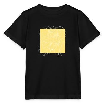 Face line yellow - T-shirt bio MINI CREATOR Stanley/Stella Enfant - noir - Devant - Mikhail (115cm)