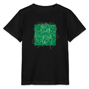 Face line Green - T-shirt bio MINI CREATOR Stanley/Stella Enfant - noir - Devant - Mikhail (115cm)