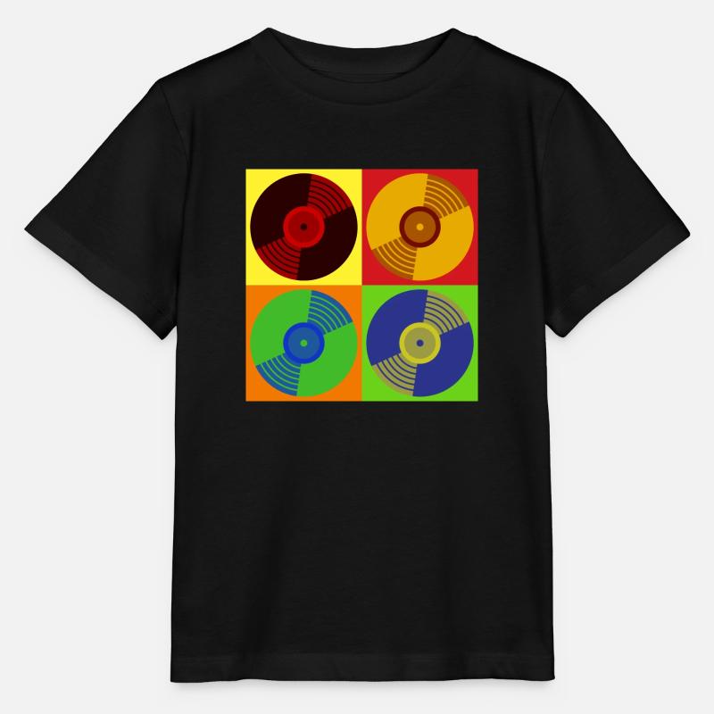 Vinyl Retro - Stanley/Stella MINI CREATOR Kids’ T-Shirt - black