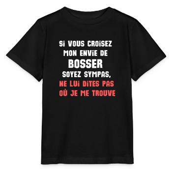 si vous croisez mon envie de bosser soyez sympas - T-shirt bio MINI CREATOR Stanley/Stella Enfant - noir - Devant - Mikhail (115cm)