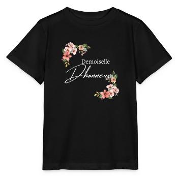 Demoiselle d’honneur floral - T-shirt bio MINI CREATOR Stanley/Stella Enfant - noir - Devant - Mikhail (115cm)