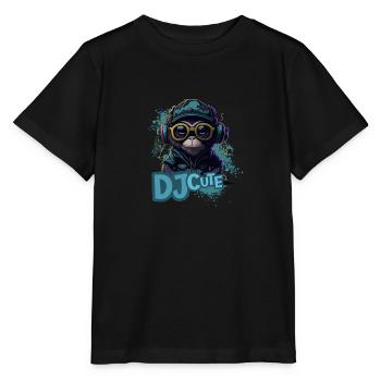 DJ niedlich - Affe in Kopfhörern - Stanley/Stella Kinder T-Shirt MINI CREATOR  - Schwarz - Vorne - Mikhail (115cm)