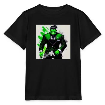 The green bodyguard - Stanley/Stella MINI CREATOR Kids’ T-Shirt - black - Front - Mikhail (115cm)