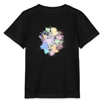 coiffe indienne blanc taches de couleurs pastel - T-shirt bio MINI CREATOR Stanley/Stella Enfant - noir - Devant - Mikhail (115cm)