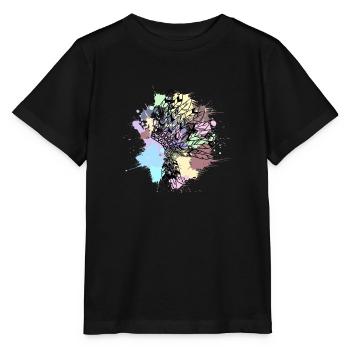 coiffe indienne noire couleur pastel - T-shirt bio MINI CREATOR Stanley/Stella Enfant - noir - Devant - Mikhail (115cm)