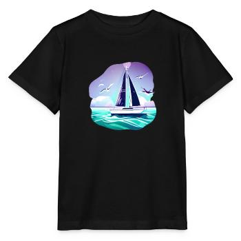 Sailing Sailing Ship Sailing Sailing Sailboat - Stanley/Stella MINI CREATOR Kids’ T-Shirt - black - Front - Mikhail (115cm)