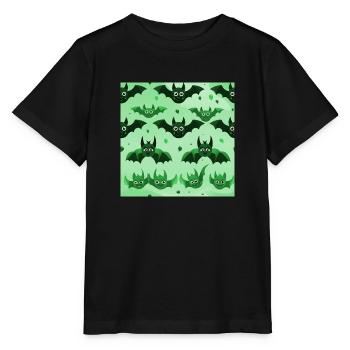 Comic Bat Brigade: Niedliche Fledermaus-Kollektion - Stanley/Stella Kinder T-Shirt MINI CREATOR  - Schwarz - Vorne - Mikhail (115cm)