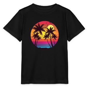 Magie du coucher de soleil sur la plage - T-shirt bio MINI CREATOR Stanley/Stella Enfant - noir - Devant - Mikhail (115cm)