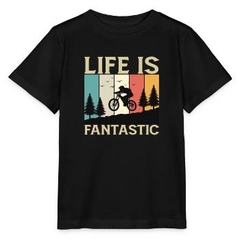 Life is Fantastic - Stanley/Stella MINI CREATOR Kids’ T-Shirt - black - Front - Mikhail (115cm)