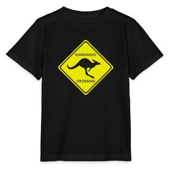 kangaroo crossing2 - Stanley/Stella Kinder T-Shirt MINI CREATOR  - Schwarz - Vorne - Mikhail (115cm)