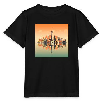 Dusseldorf Skyline Sunset - Stanley/Stella MINI CREATOR Kids’ T-Shirt - black - Front - Mikhail (115cm)