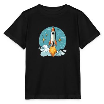 Fusée - T-shirt bio MINI CREATOR Stanley/Stella Enfant - noir - Devant - Mikhail (115cm)
